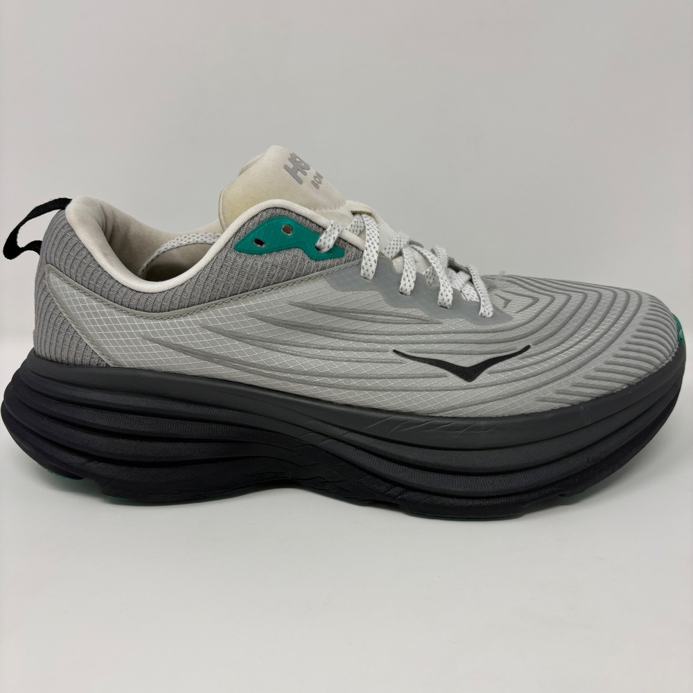 Hoka Bondi 8 TS Womens Size 9.5 Mens 8.5 Grey Black Running Shoes (1150918)